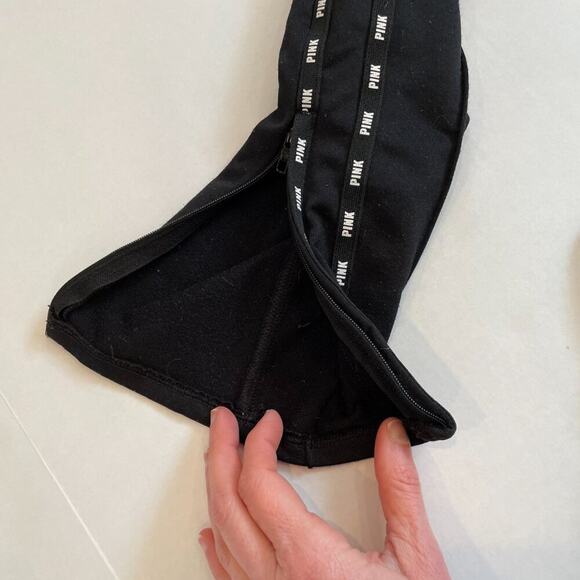 Victoria's Secret PINK Black Joggers/Track Pants, Fleece, Logo on Side Leg, M - Picture 5 of 13